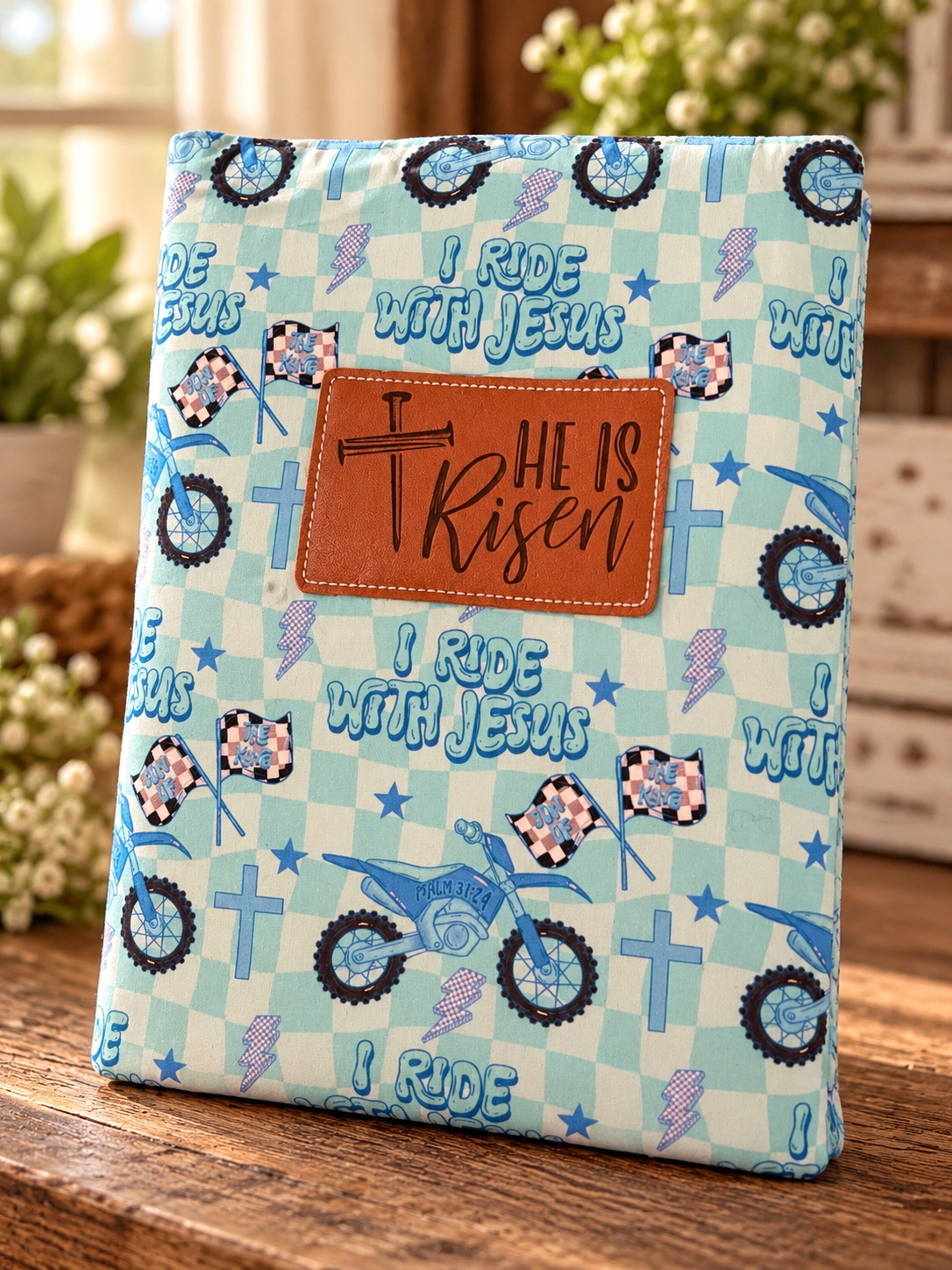 I Ride With Jesus Handmade Bible Cover